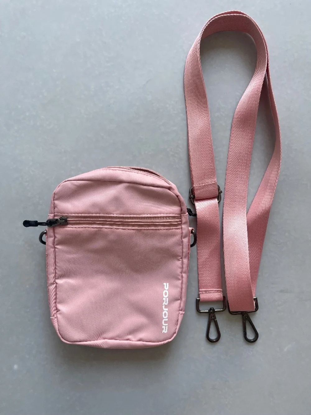 PORJOUR Pink Crossbody Bag Adjustable Strap Lightweight Travel Shoulder Purse